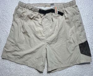 RuffHewn Mens XL Swim Trunks Khaki Tan Nylon Mesh Lining Elastic Waist Shorts XL